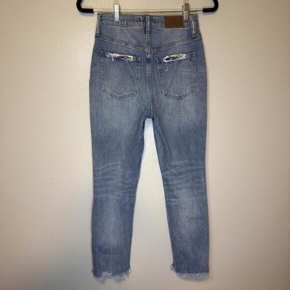 Madewell The Perfect Vintage Distressed Straight Light Wash Denim Jeans Size 25 - Picture 11 of 15